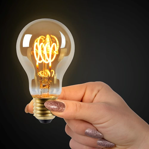 Lucide A60 - Filament lamp - Ø 6 cm - LED Dimb. - E27 - 1x4,9W 2200K - Amber - sfeer 1